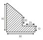 900-110 Design Baklijst - Zwart - Schuin aflopende rand