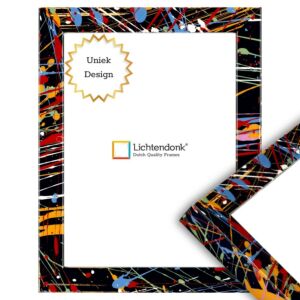 Fotolijst Zwart met Artistiek Verfspatpatroon