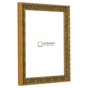 Barok Fotolijst - Goud met Groen, 18x24cm
