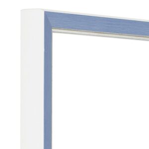 Fotolijst Louvre – Lichtblauw – Zilveren randje - Witte zijkant, 30x30cm