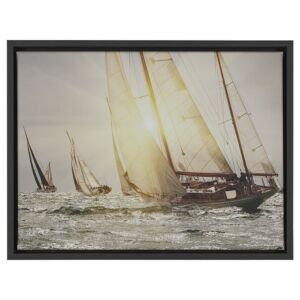 546F-221G Baklijst Neroro Stretto - Canvaslijst - Zwart met goud, 50x50cm