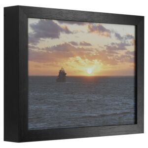 550-006 Fotolijst - Zwart met zichtbare houtnerf - 7 cm hoog profiel, 29,7x42cm(a3)