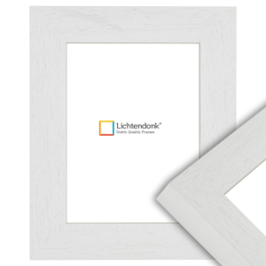 600-070 Moderne Witte Fotolijst met Houtnerf - Strak Design – 4 cm breed, 50x75cm