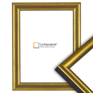 650-009 Fotolijst – Geborsteld Goud – Zwart gelakte sponningrand en zijkant