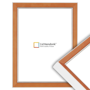 650-035 Fotolijst Louvre – Oranje – Zilveren randje - Witte zijkant