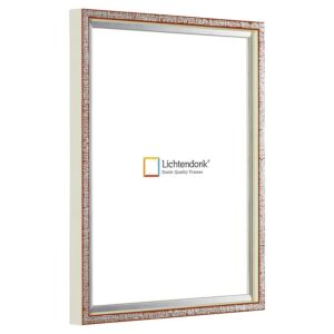 Fotolijst – Oranjebruin met Zilver - Witte zijkant - Smal Lijstprofiel, 40x40cm