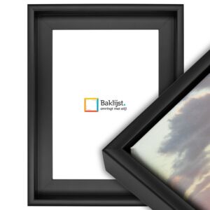 550-031 Baklijst Raso Vetro 3D - Mat zwart - Zonder houtnerf