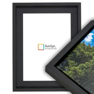 1249-204 Baklijst Legno - Antraciet / Zwart - Geribbeld profiel