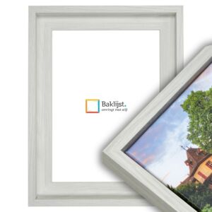 1249-207 Baklijst Legno - Wit / Grijs - Geribbeld profiel