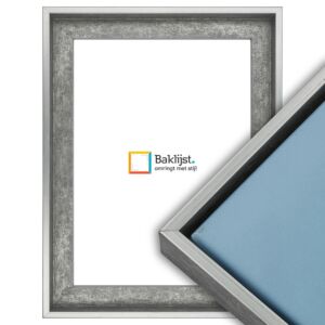 500-004 Baklijst Spazzo d'Argento - Canvaslijst - Geborsteld Zilver
