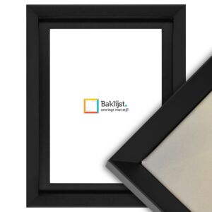 900-110 Design Baklijst - Zwart - Schuin aflopende rand