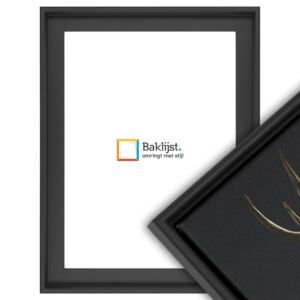 600-021 Baklijst Certaldo - Halfrond Profiel - Zwart zonder houtnerf, 24x30cm