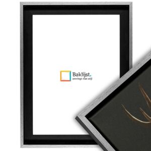 23-16 Baklijst Isabella - met zichtbare houtnerf - zwart met zilver