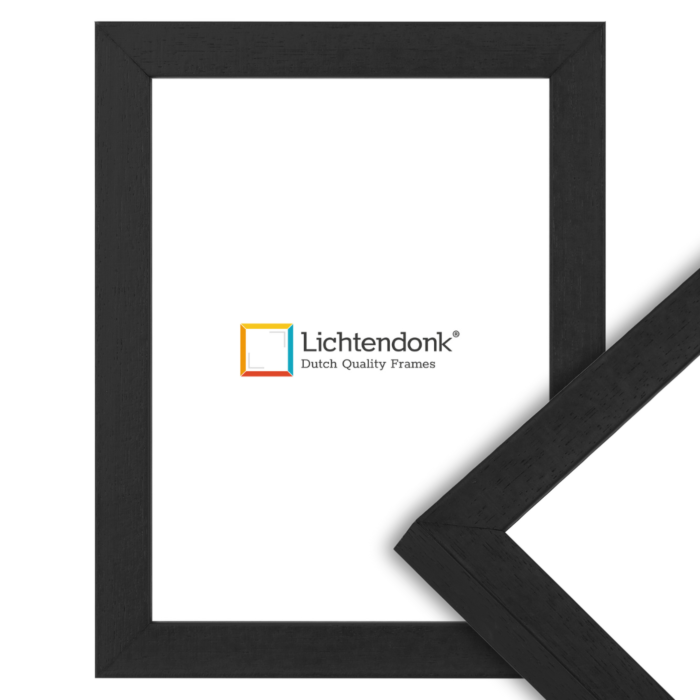 550-015 Fotolijst - Zwart - Vierkant profiel met zichtbare houtnerf