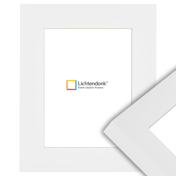 600-068 Moderne Witte Fotolijst - Zonder Houtnerf – 4 cm Breed