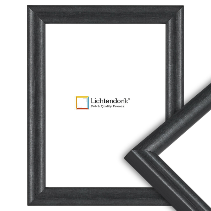650-006 Fotolijst – Geborsteld Metallic Zwart – Rond profiel
