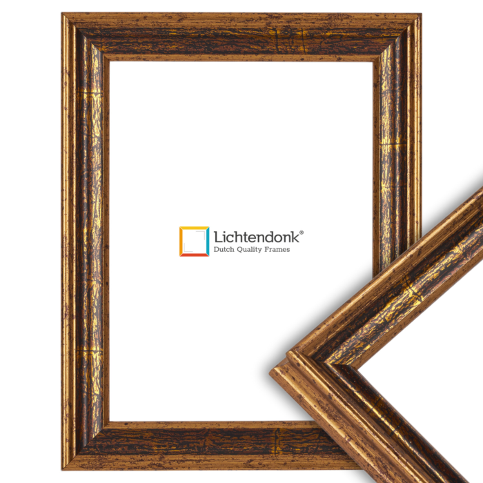 900-032 Klassieke Fotolijst – Geoxideerd Goud - Zwart