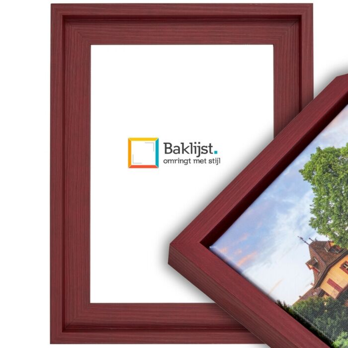 1249-208 Baklijst Legno - Bordeaux Rood - Geribbeld profiel