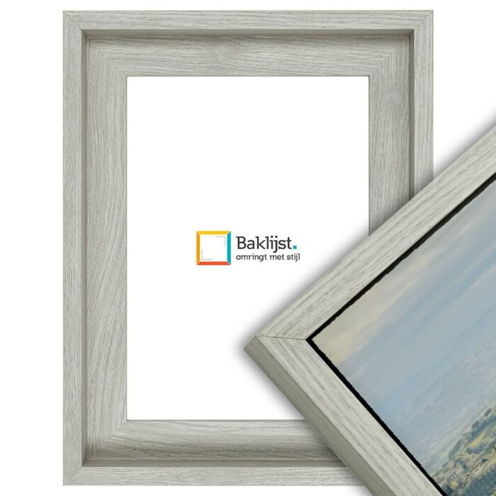 500-020 Baklijst 3D Wood - Light Gray - 4,3 cm diep