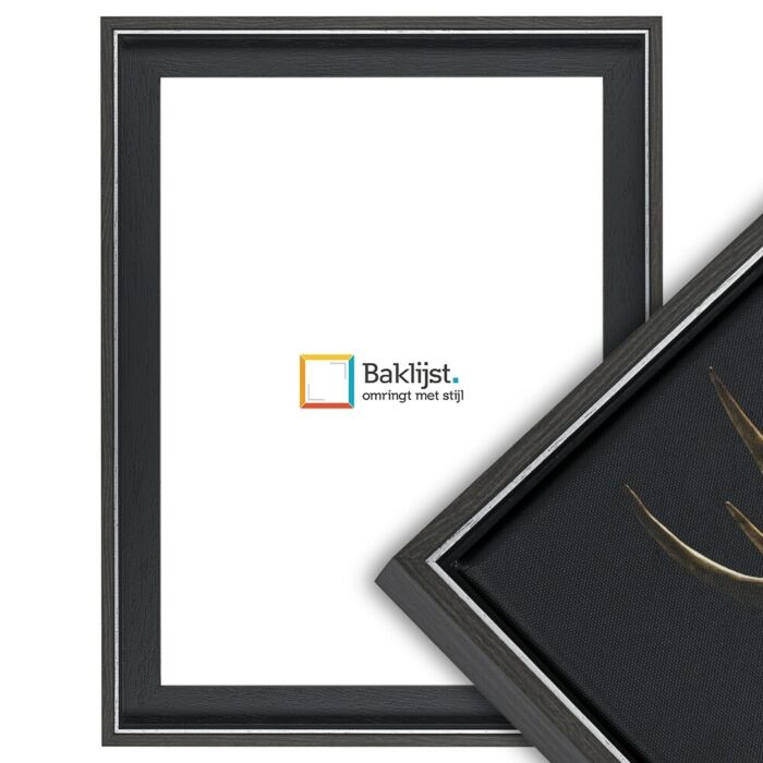 650-020 Baklijst Savana - Antraciet met Zilver randje