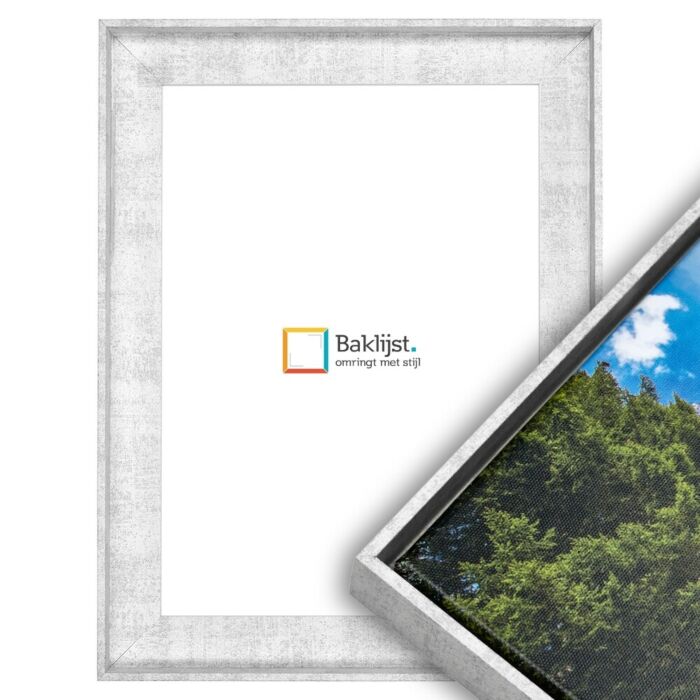 1242-421 Baklijst - Canvaslijst - Wit Marmer Effect