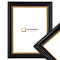 100-006 Klassieke Fotolijst - Zwart met gouden structuurbies