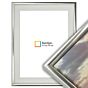 550-032 Baklijst Michelangelo d'Argento - Canvaslijst - Glans Zilver met Wit